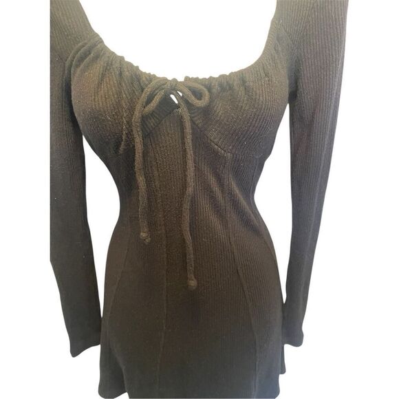 Wild Fable Sweater Knit Mini Dress Sweetheart Neckline Cottagecore Size Small - Picture 2 of 5